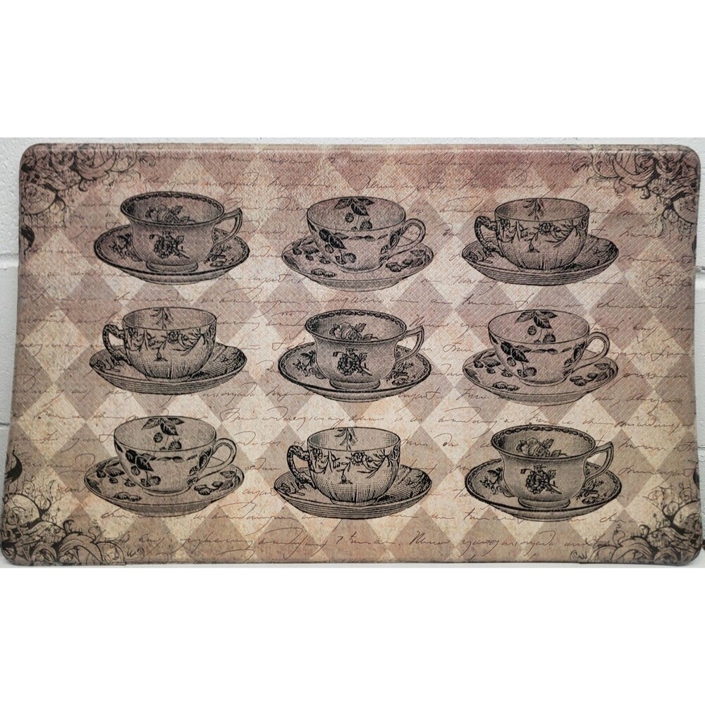 NON SLIP REVERSIBLE FLOOR CUSHION MAT (18"x30") PVC FOAM, 9 COFFEE CUPS